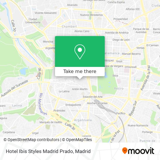 Hotel Ibis Styles Madrid Prado map