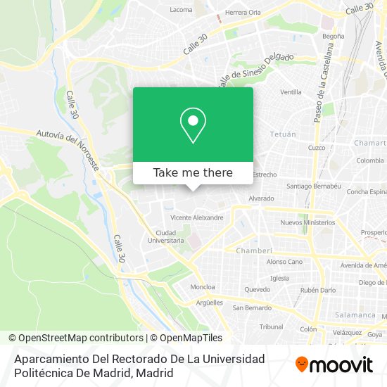 mapa Aparcamiento Del Rectorado De La Universidad Politécnica De Madrid