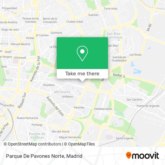 Parque De Pavones Norte map