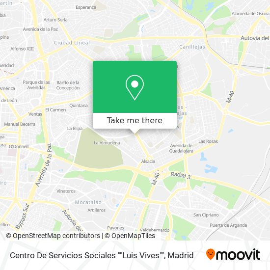 mapa Centro De Servicios Sociales ""Luis Vives""