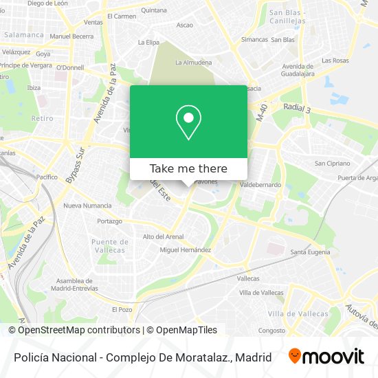 Policía Nacional - Complejo De Moratalaz. map