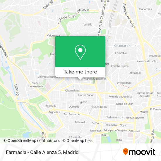 How to get to Farmacia - Calle Alenza 5 in Madrid by Metro, Bus or Train?