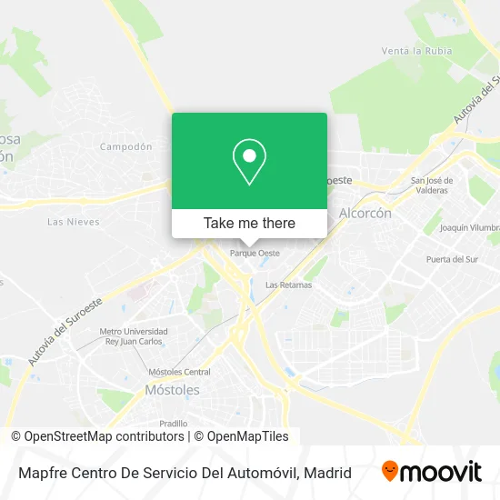 Mapfre Centro De Servicio Del Automóvil map