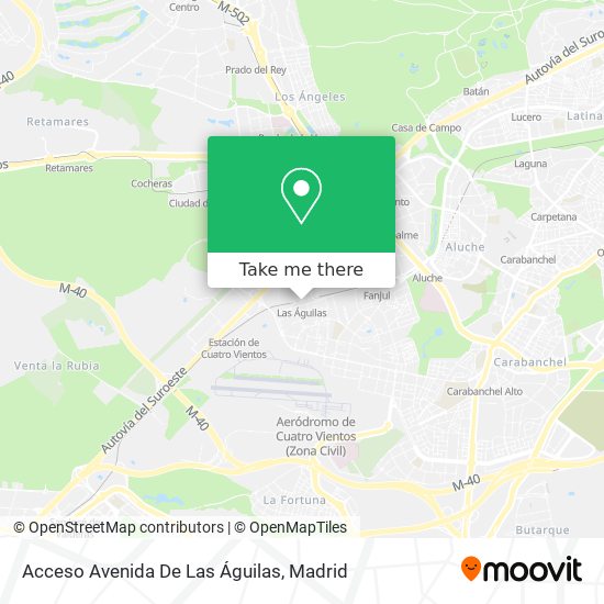 mapa Acceso Avenida De Las Águilas