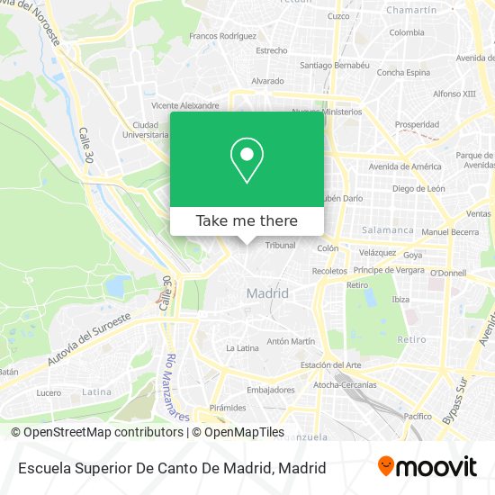 mapa Escuela Superior De Canto De Madrid