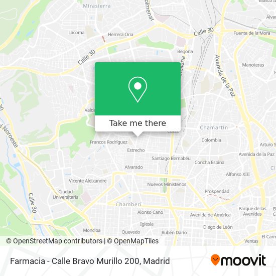 mapa Farmacia - Calle Bravo Murillo 200