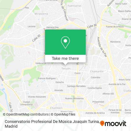 mapa Conservatorio Profesional De Música Joaquín Turina