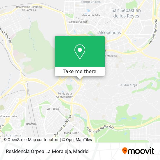 mapa Residencia Orpea La Moraleja