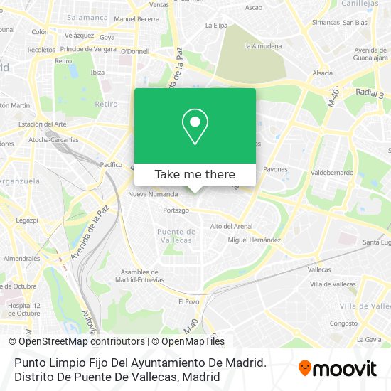Punto Limpio Fijo Del Ayuntamiento De Madrid. Distrito De Puente De Vallecas map