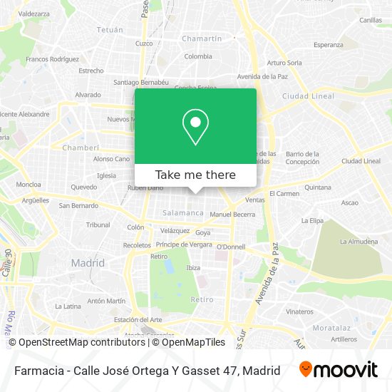 Farmacia - Calle José Ortega Y Gasset 47 map