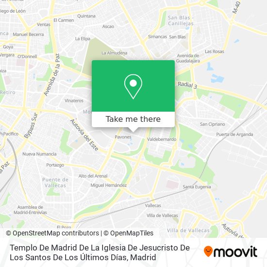 mapa Templo De Madrid De La Iglesia De Jesucristo De Los Santos De Los Últimos Días