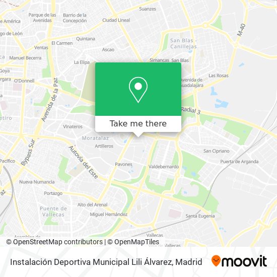 mapa Instalación Deportiva Municipal Lili Álvarez