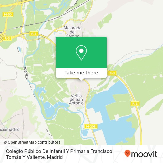 mapa Colegio Público De Infantil Y Primaria Francisco Tomás Y Valiente