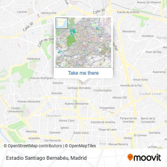 mapa Estadio Santiago Bernabéu