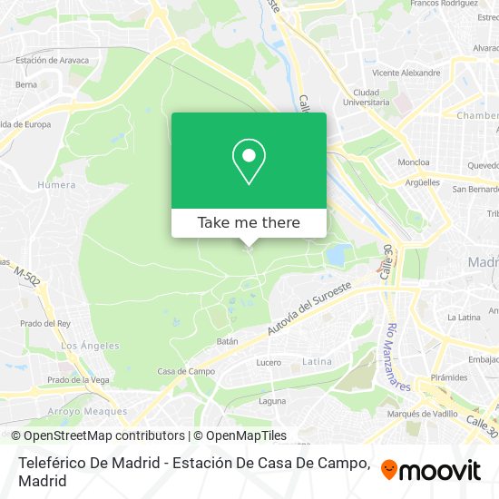 mapa Teleférico De Madrid - Estación De Casa De Campo