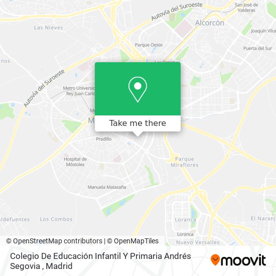 mapa Colegio De Educación Infantil Y Primaria Andrés Segovia