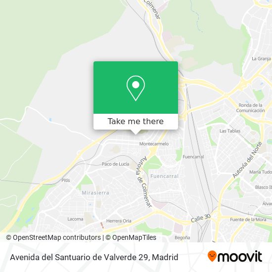 mapa Avenida del Santuario de Valverde 29