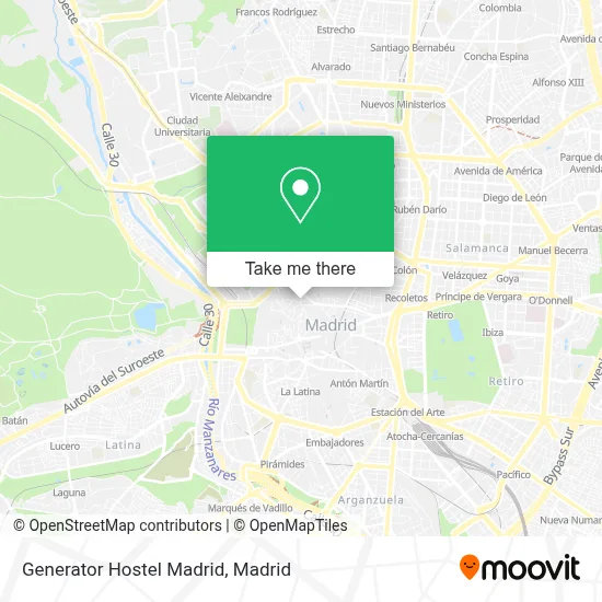 Generator Hostel Madrid map