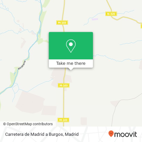 mapa Carretera de Madrid a Burgos