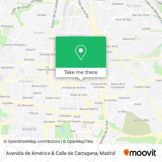 mapa Avenida de América & Calle de Cartagena