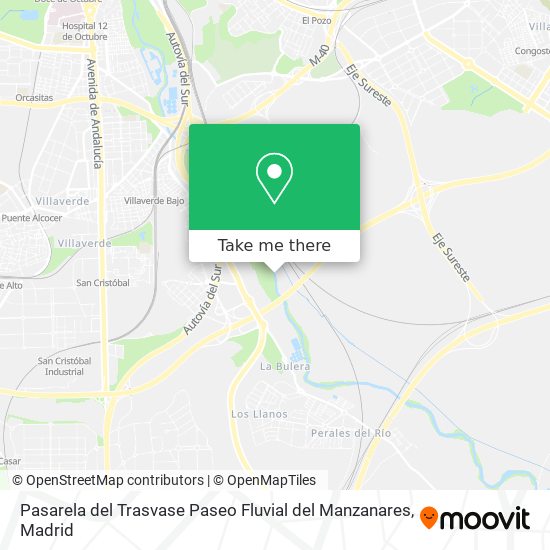 Pasarela del Trasvase Paseo Fluvial del Manzanares map
