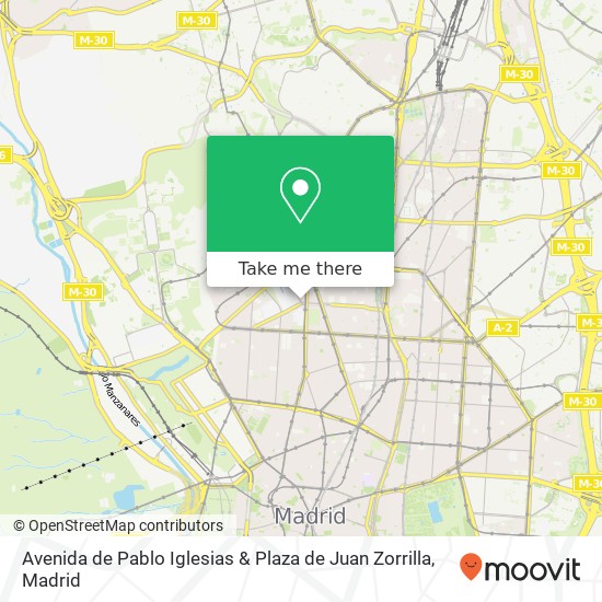mapa Avenida de Pablo Iglesias & Plaza de Juan Zorrilla