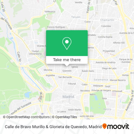 mapa Calle de Bravo Murillo & Glorieta de Quevedo
