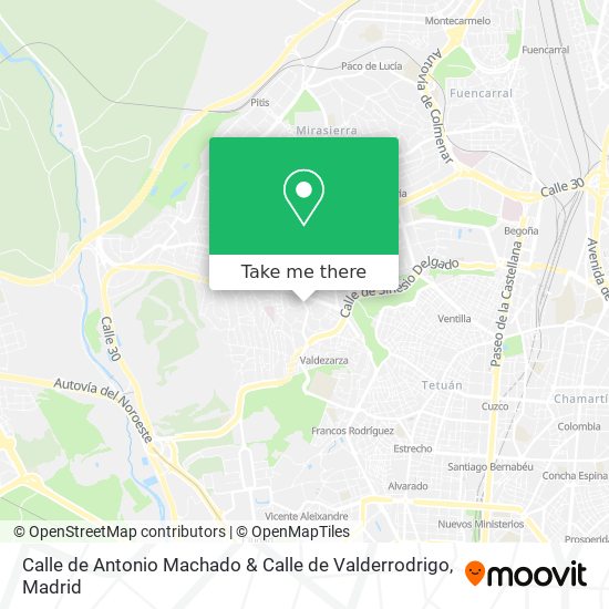 mapa Calle de Antonio Machado & Calle de Valderrodrigo