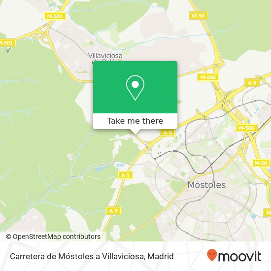 mapa Carretera de Móstoles a Villaviciosa