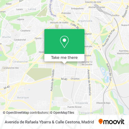 mapa Avenida de Rafaela Ybarra & Calle Cestona
