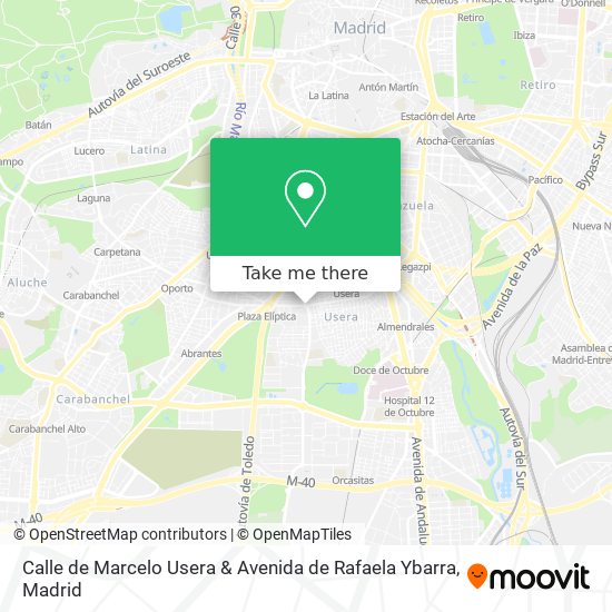 mapa Calle de Marcelo Usera & Avenida de Rafaela Ybarra