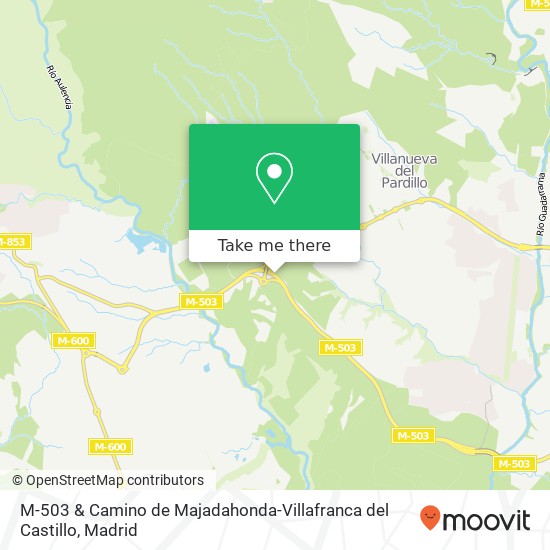 mapa M-503 & Camino de Majadahonda-Villafranca del Castillo