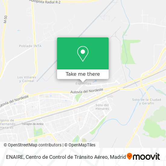 ENAIRE, Centro de Control de Tránsito Aéreo map