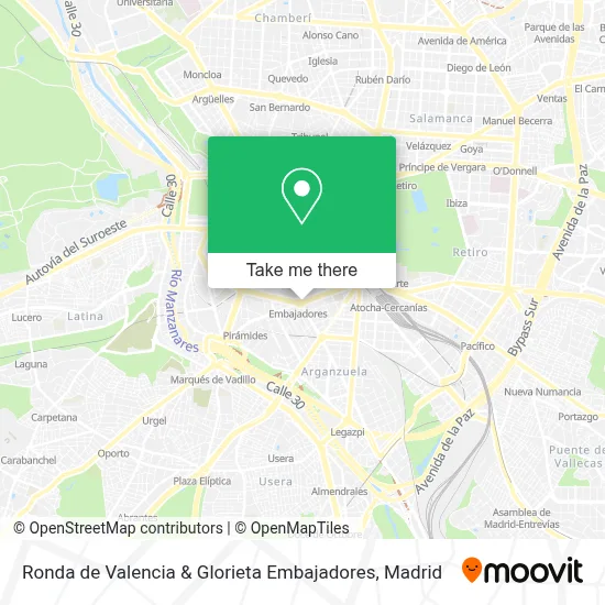 Ronda de Valencia & Glorieta Embajadores map