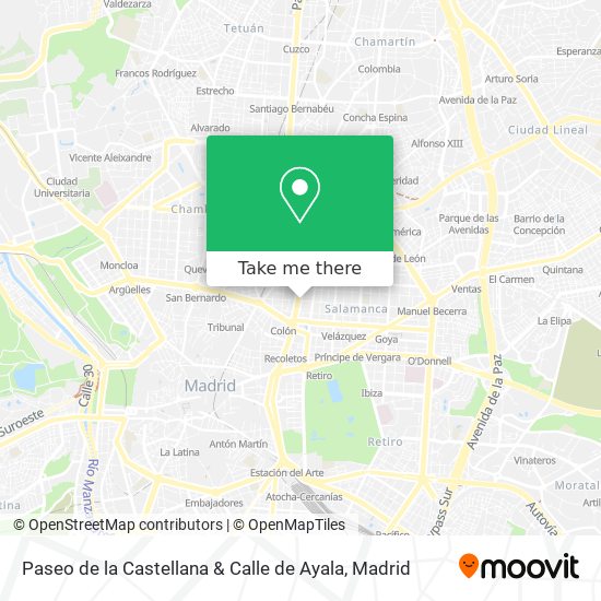 Paseo de la Castellana & Calle de Ayala map