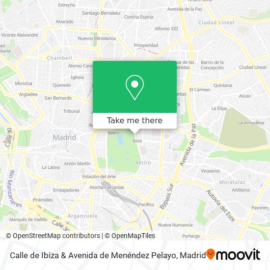 Calle de Ibiza & Avenida de Menéndez Pelayo map