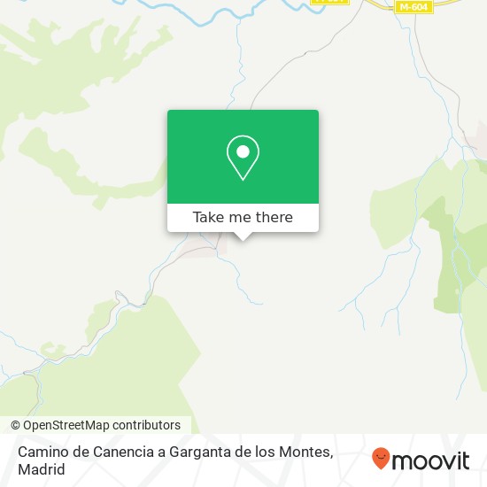 mapa Camino de Canencia a Garganta de los Montes