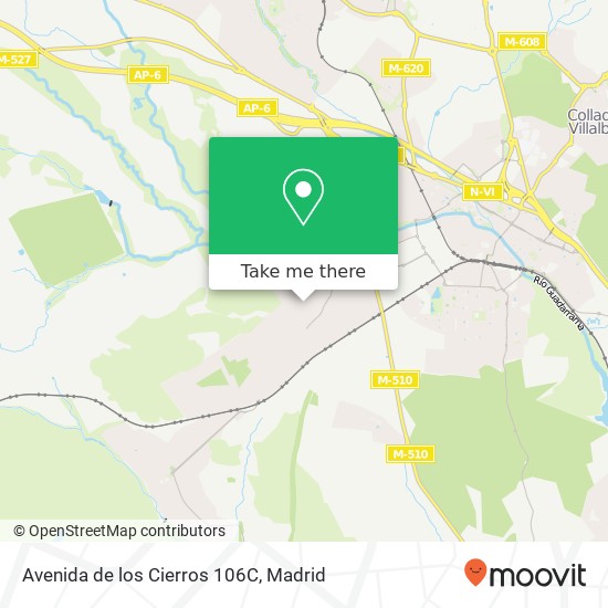 mapa Avenida de los Cierros 106C