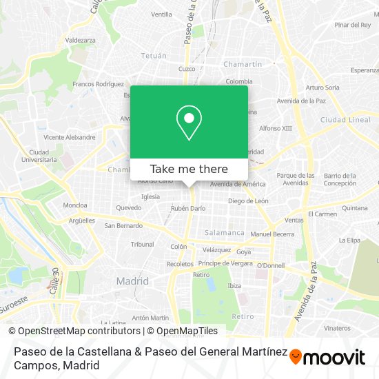 mapa Paseo de la Castellana & Paseo del General Martínez Campos