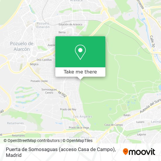 mapa Puerta de Somosaguas (acceso Casa de Campo)