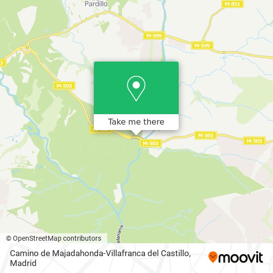 mapa Camino de Majadahonda-Villafranca del Castillo