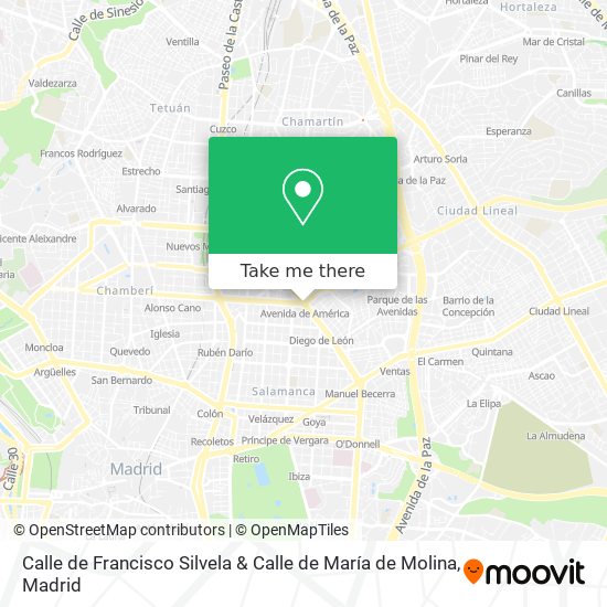 mapa Calle de Francisco Silvela & Calle de María de Molina