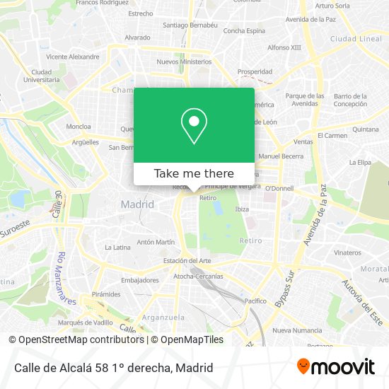 mapa Calle de Alcalá 58 1º derecha