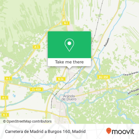 mapa Carretera de Madrid a Burgos 160