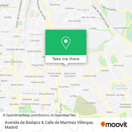 mapa Avenida de Badajoz & Calle de Martínez Villergas