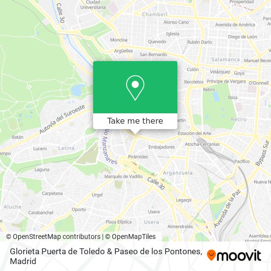 mapa Glorieta Puerta de Toledo & Paseo de los Pontones