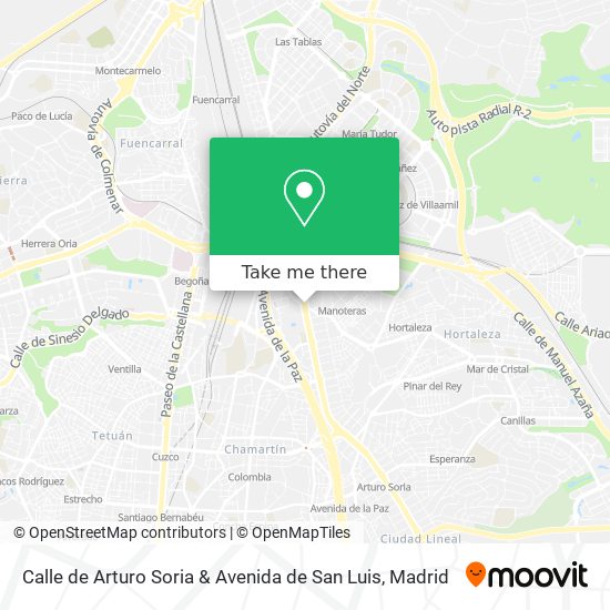 mapa Calle de Arturo Soria & Avenida de San Luis