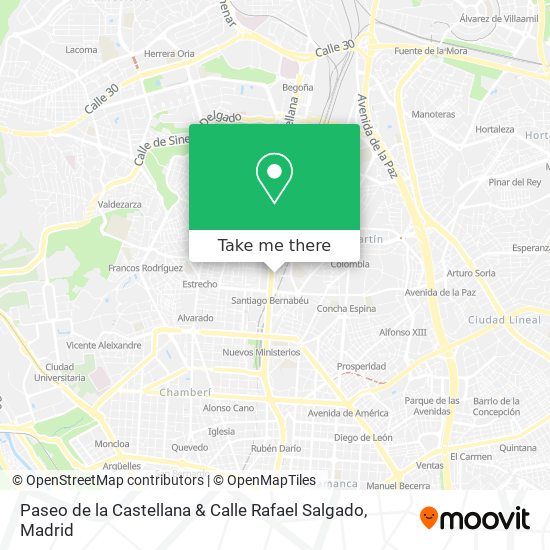 mapa Paseo de la Castellana & Calle Rafael Salgado