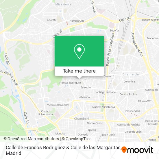 mapa Calle de Francos Rodríguez & Calle de las Margaritas