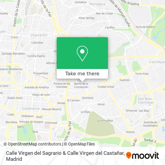 mapa Calle Virgen del Sagrario & Calle Virgen del Castañar